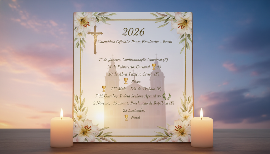 calendário oficial ponto facultativo